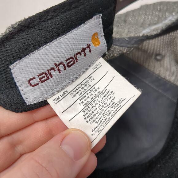 Carhartt Snapback Trucker Hat Gray One Size Adjustable Mesh Back Patched Logo - Picture 9 of 10